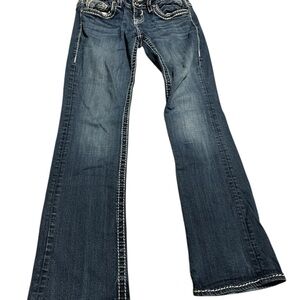 Vigoss Womens Blue Denim Medium Wash Bootcut Jeans Size 7/8